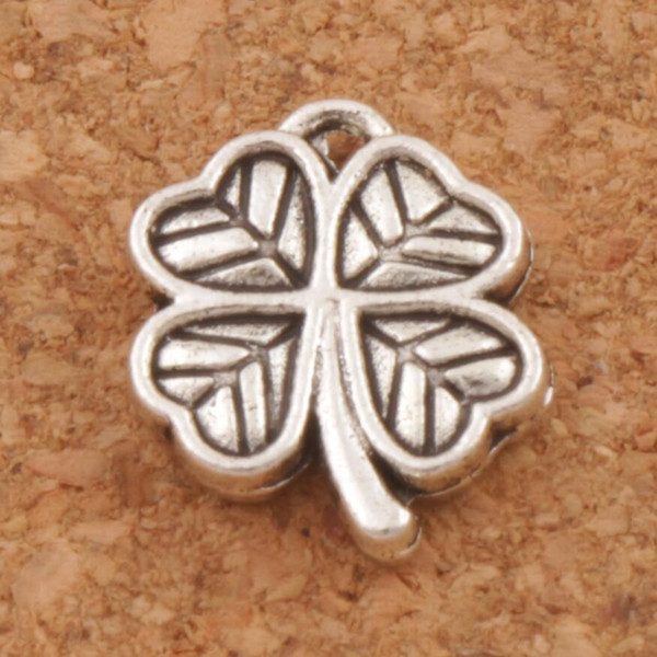 Heart Small Clover Charms 200pcs/lot Antique Silver Pendants Jewelry DIY L576 12.2x10.6mm Jewelry Findings & Components