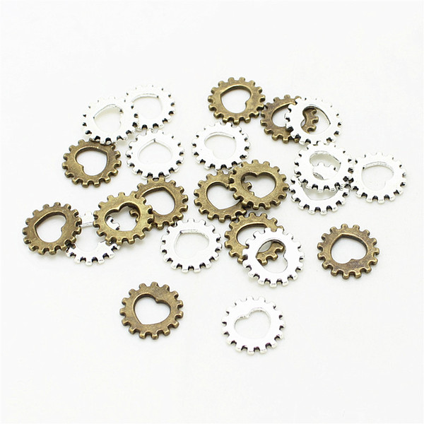 Sweet Bell 12mm love gears Vintage Zinc Alloy Mix Gear Charm Jewelry Pendant Findings for Jewelry Making D1032