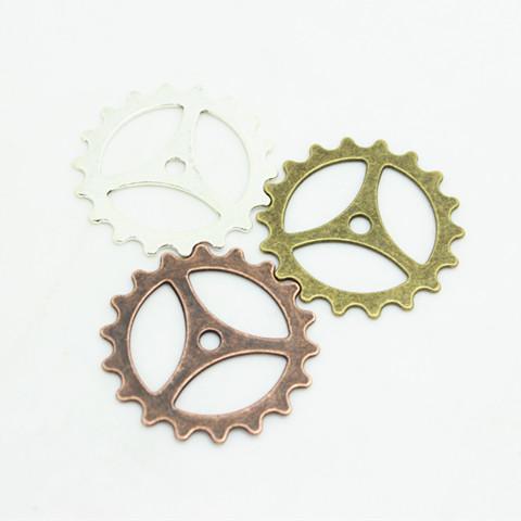 Sweet Bell 40mm Three color Plated Antique Style Metal Alloy Big Gear Charms Jewelry Pendant D0765