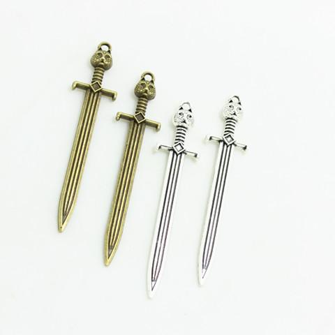 Sweet Bell (15 pieces ) 14*67mm Metal Alloy Game throne John snow cat sword charms pendants D0915