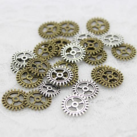 Sweet Bell 12mm two color Metal Alloy mini Gear Charm Gear Jewelry Pendant D0761