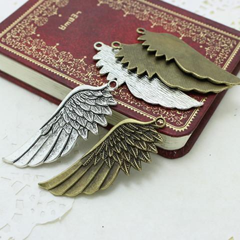 Sweet Bell 22*57mm two color Angel Wings Jewelry Pendants Charm Findings Fit Jewelry Making Charms D0390