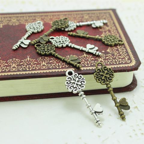 60pcs 11*33mm two Color Vintage Metal Alloy cross Keys Jewelry Charms Jewelry Pendant Fit Jewelry Making Pendants D0255