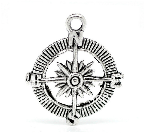 Antique Silvers Vintage Compass Charms Pendant For Jewelry Making Findings Bracelets Handmade Accessories DIY Gifts NEW P1382