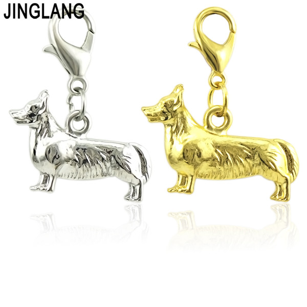 JINGLANG Charms Dog Alloy Pendants Making DIY Handmade Animal Jewelry