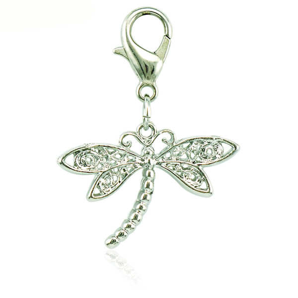 Fashion Charms With Lobster Clasp Dangle Alloy Dragonfly Animals Pendants DIY Charms For Jewelry Making Fingings