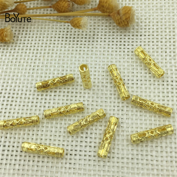 BoYuTe 200 Pieces 3*12MM HOT Sale Filigree Brass Tube Charms Wholesale Fashion Diy Jewelry Accessories Parts