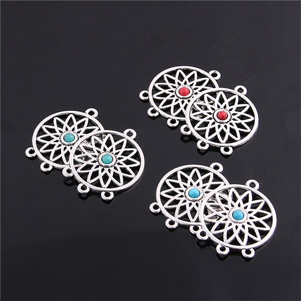 Sweet Bell Antique Silver Metal Three Color Charms for Jewelry Making Diy Alloy Dream Catcher Pendant Charms D6056