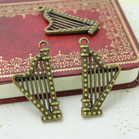 Sweet Bell 20pcs 22*40mm Fashion Vintage Bronze Metal Lovely musical instrument Jewelry Charms Pendants Jewelry Findings A2761