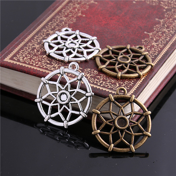 27*31mm two color Metal Dream Catcher Charms for Jewelry Making Diy Zinc Alloy Dream Catcher Pendant Charms D6105