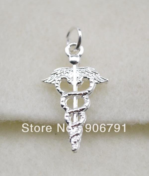 Free shipping shinny silver Medic Sign charms pendent jewelry