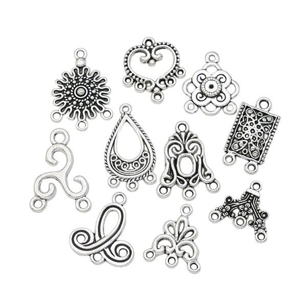 Mixed Tibetan Silver Tone Charms Pendants Connectors Charm for Jewelry Making Bracelet Craft DIY Jewelry Findings