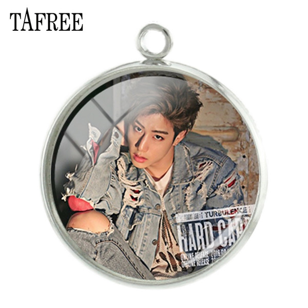 TAFREE GOT7 Music band members Charms JB Junior Youngjae BamBam Yugyeom Picture Pendants 20mm glass dome Jewelry G26