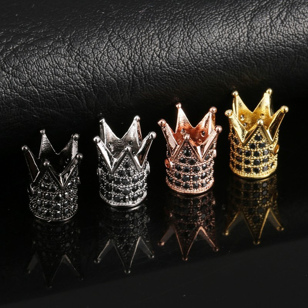 Jewelry Findings Components New Fashion DIY High Quality Micro Pave Rhinestone Gold Silver Plated Alloy Crown Charms Wholesale LP006