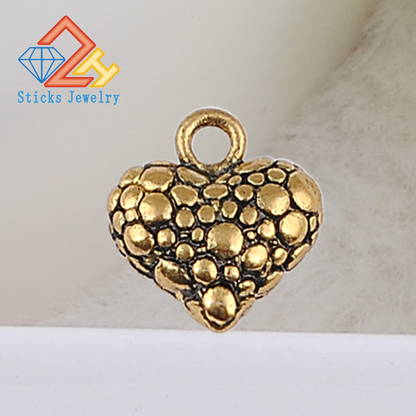 DIY Jewelry Charms Pendant Metal Beaded Material Wholesale Brass kc Gold Hollow Small Peach Heart-shaped Love Pendant