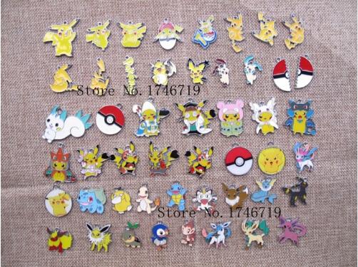 New 50 pcs Cartoon Japanese anime Enamel Metal Charms Jewelry Making Pendants Charms K21