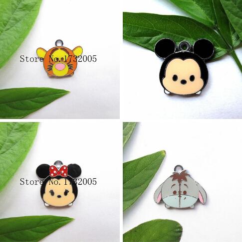 New 50 pcs Tsum Enamel Metal Charms Jewelry Making Pendants Charms K45