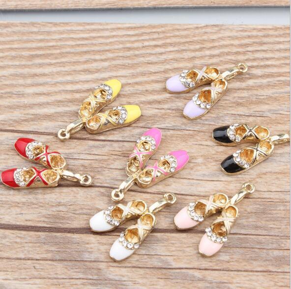 Hot Sale New 100 pcs ballet shoes Alloy Charms DIY Pendant Jewelry Making Decoration