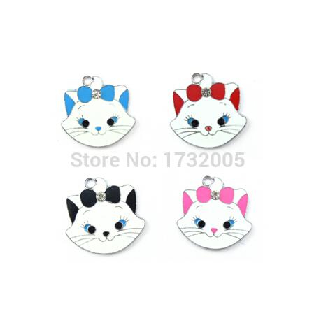 New 20 pcs Marie Head Enamel Metal Charms Jewelry Making Pendants Charms K53