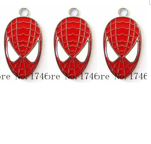 New 50 pcs Spiderman Enamel Metal Charms Jewelry Making Pendants Charms K9