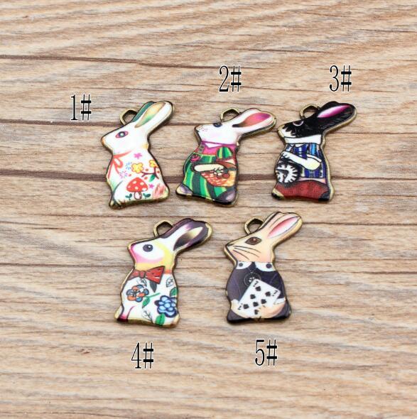 Hot Sale New 100 pcs Mr. Rabbit Alloy Charms DIY Pendant Jewelry Making Decoration W-99