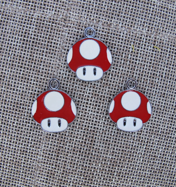 New 50 pcs Cartoon Super Mario Bros Metal Charms Jewelry Making Pendants Earrings AT98