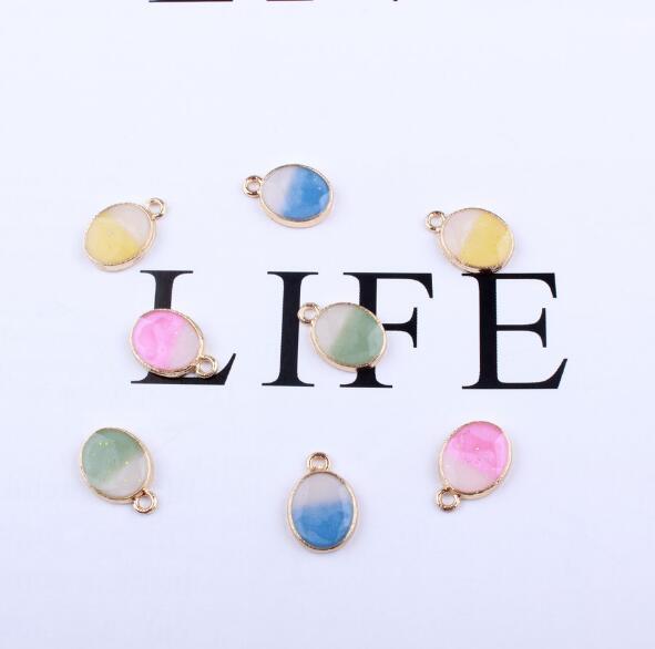 Hot Sale New 100 pcs mix Pearlescent gradient Alloy Charms DIY Pendant Jewelry Making Decoration
