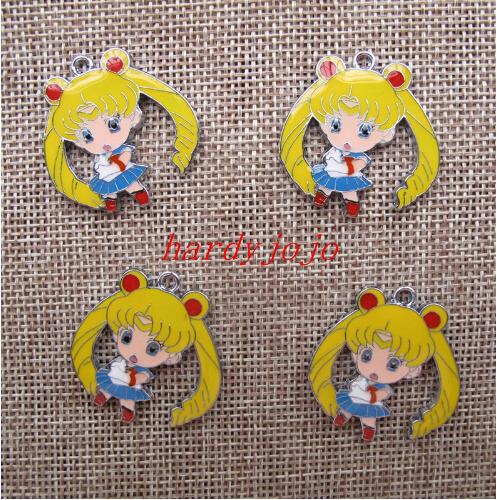 New 50 pcs Sailor Moon Enamel Metal Charms Jewelry Making Pendants Charms K34