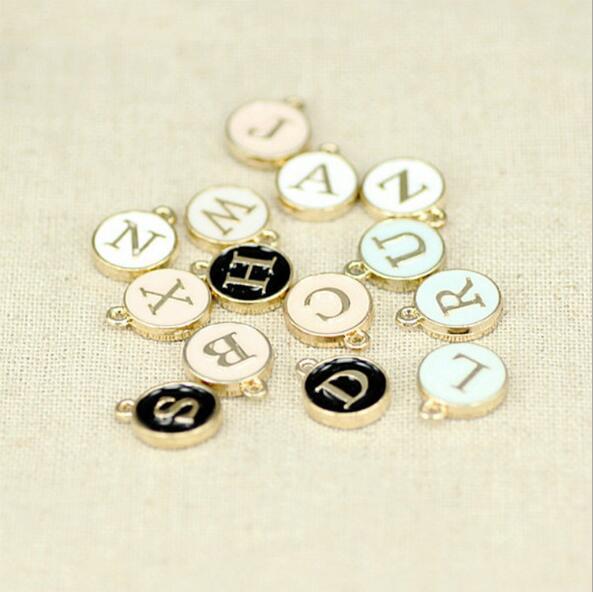 Hot Sale New 100 pcs mix Double-sided English letter listing Alloy Charms DIY Pendant Jewelry Making Decoration