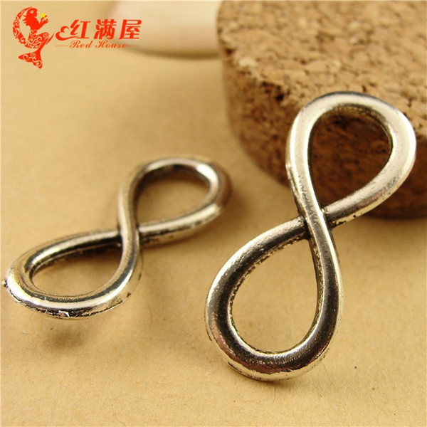 13*31MM Antique Bronze Factory outlets retro infinity charms, tibetan silver DIY jewelry bracelets accessories eight character buckle