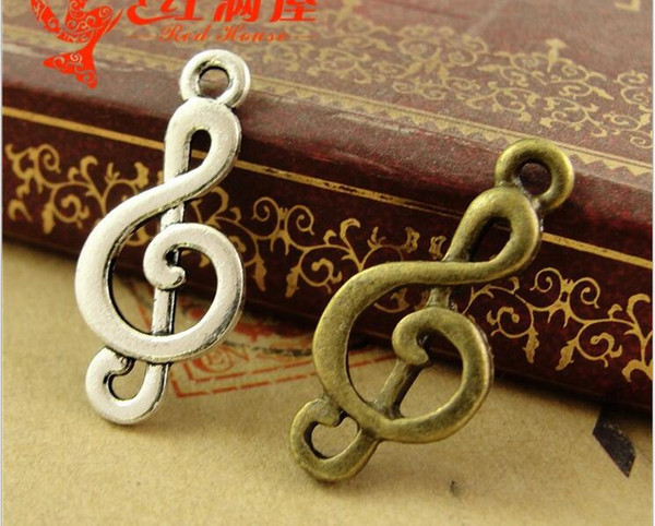 10*23MM Antique Bronze Retro music symbol charm pendant beads retro jewelry, DIY jewelry wholesale cheap bulk musical note charm