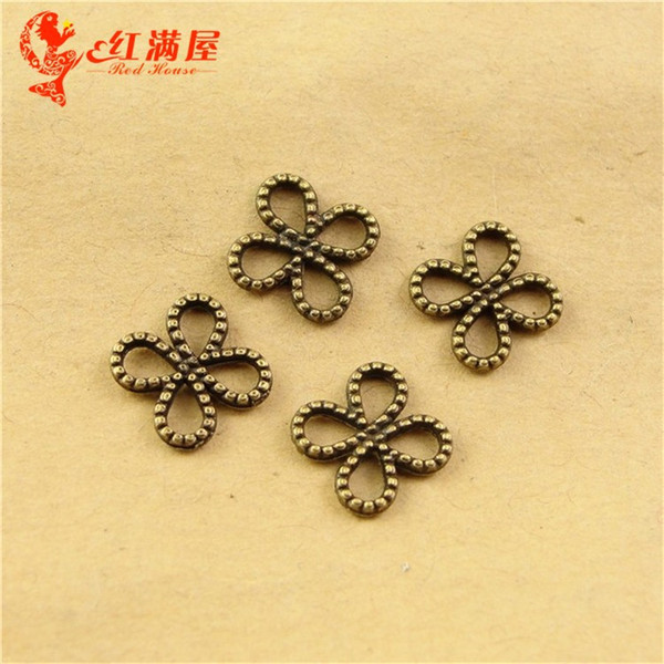 8*8MM Antique Bronze copper material Chinese node ethnic charms for jewelry making wholesale, Chinese knot charm pendant beads