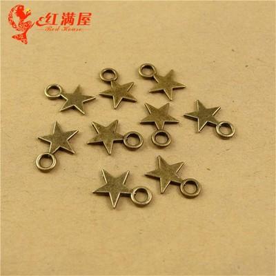 10*8MM Zinc alloy plating metallic tibetan antique diy bronze mini small tiny star pendant accessories mobile phone charms Retro