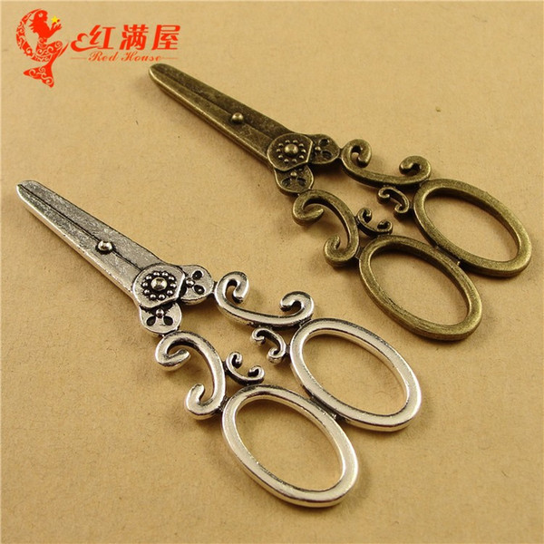 30*75MM Antique Bronze Vintage DIY part large scissors charm pendant factory wholesale jewelry accessories, tibetan silver charm