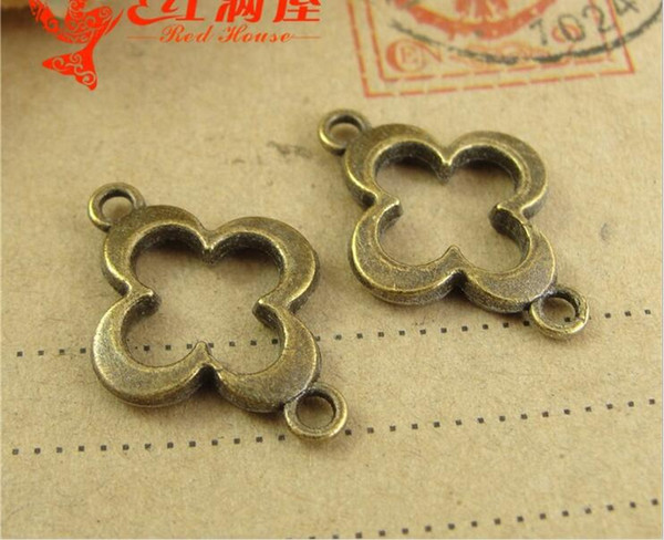 15*21MM Antique bronze Zinc alloy metal pendant Retro club hand plum flower connector charms, DIY jewelry accessories wholesale