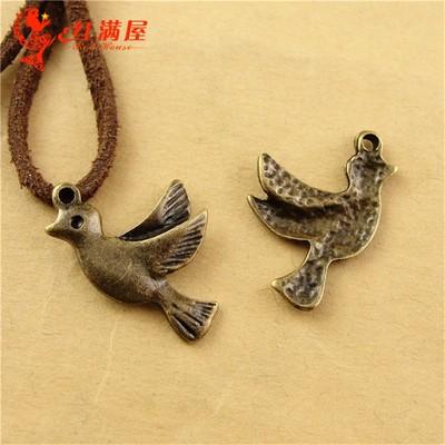 15*22MM Antique Bronze Vintage Retro wholesale mobile phone pigeon dove of peace charm, animal shaped jewelry, animal pendant