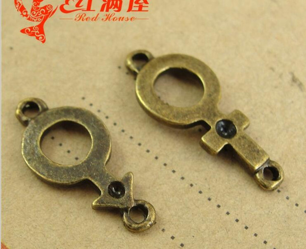 23*10MM Antique bronze Zinc alloy metal charms and pendant The explosion retro connector jewelry accessories and boy girl sign