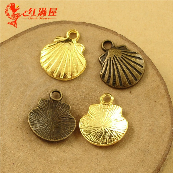 9*7MM Antique Bronze Tone Mobile phone shell charm beads, retro gold plated jewelry pendant, golden charms for bracelet making