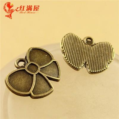 11*14MM Antique Bronze DIY accessories bow alloy pendants wholesale manufacturers, butterfly charm beads, brass bracelet charms