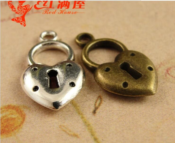 11*20MM Explosion alloy hand made love bracelet bijoux bulk lock charm, Eternal necklace heart Pendant jewelry with high quality