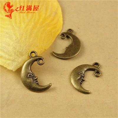 15*12MM Retro sailor moon Europe and retro jewelry wholesale mobile phone accessories, little mini bulk moon charm pendant beads