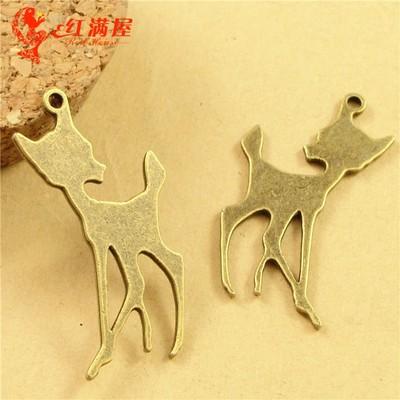 38*25MM Antique Bronze Vintage DIY accessories wholesale jewelry deer charm, animal pendant beads factory lowest total network