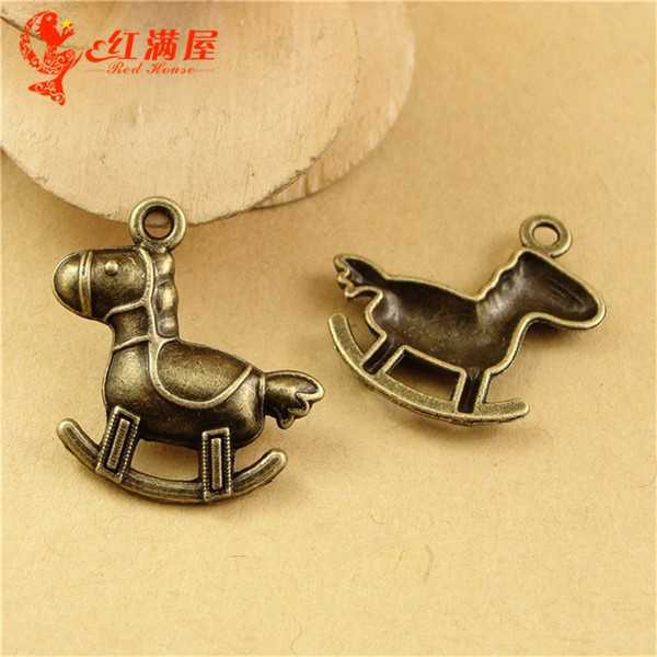 23*22MM Zinc alloy plating bronze bronze shake rocking horse charms vintage bulk metal pendant mobile jewelry accessories Retro