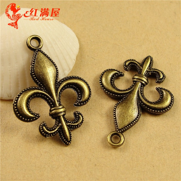 20*28MM Antique Bronze DIY jewelry accessories wholesale Cherry Blossom Pendant ZAKKA accessories factory fleur de lis charms