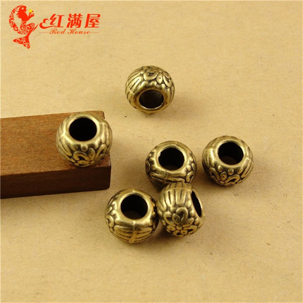 10*7MM Antique Bronze Retro macroporous large hole beads fit european bracelet DIY handmade jewelry making accessories wholesale