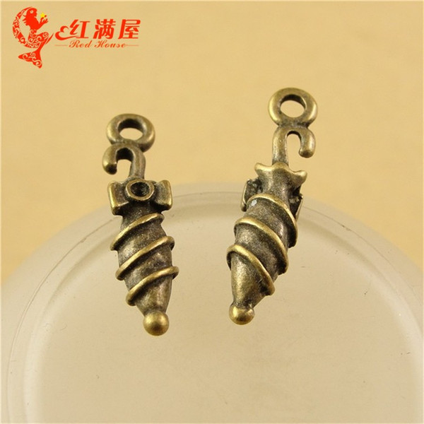 24*5.5MM Antique Bronze Vintage Retro jewelry pendant umbrella charm beads parts of mobile phone accessories, ancient charms lot