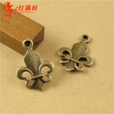 21*15MM Antique Bronze Retro Vintage Cherry accessories jewelry mixed batch of Korean flower fleur de lis charm pendant beads