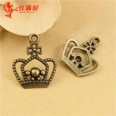 25*20MM Antique Bronze Vintage Retro jewelry ZAKKA crown charm pendant beads ethnic, cheap charms for sale, metal charm bulk lot