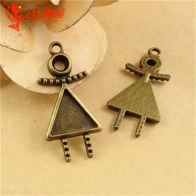 35*17MM Antique Bronze Retro boy girl series charm pendant bead, DIY handmade jewelry wholesale bulk charm, antique brass charms