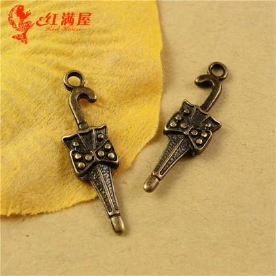 27*8MM Antique Bronze umbrella charm pendant beads, DIY accessories wholesale retro jewelry, metal copper alloy brass charms lot